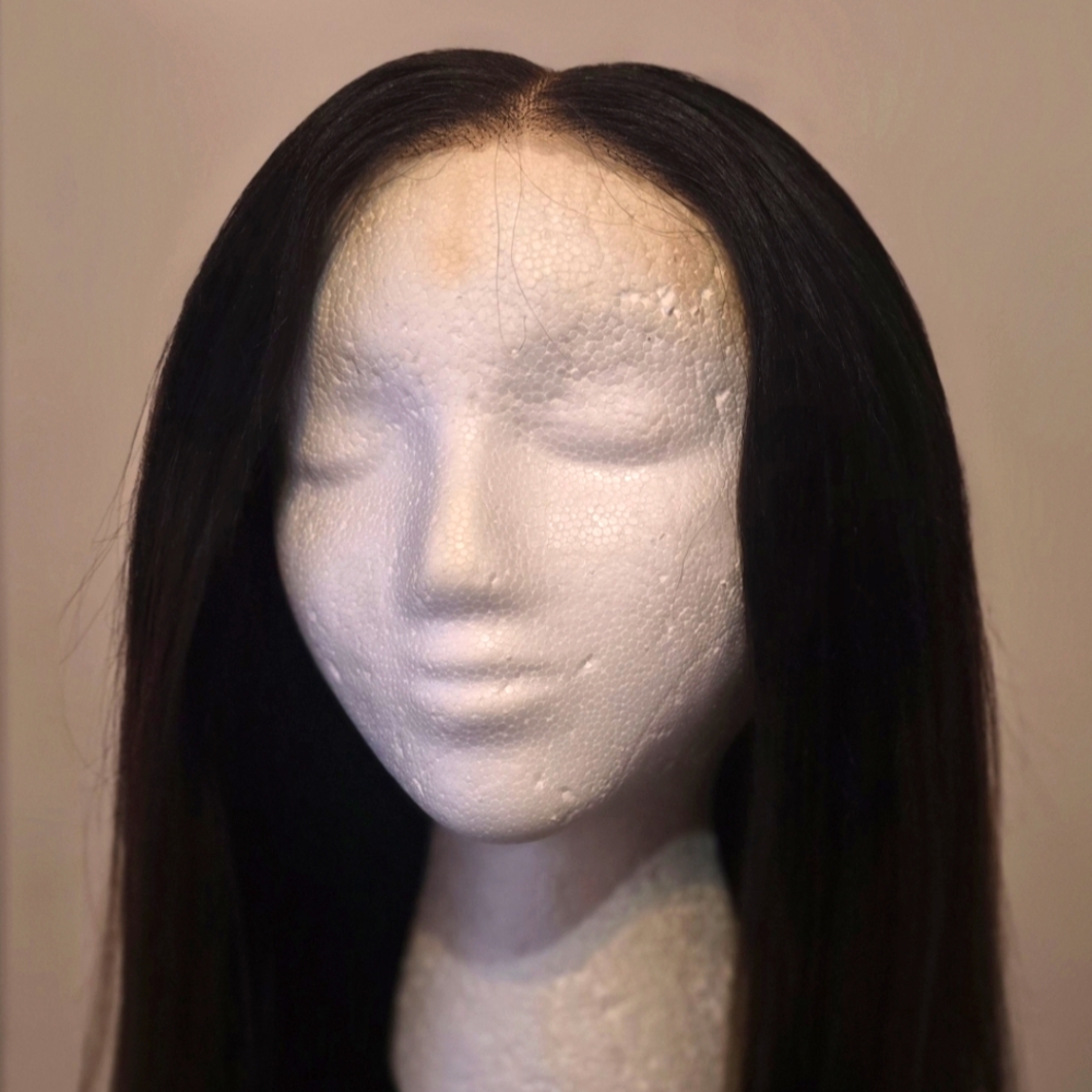 Nadula Bye Bye Knots Drawstring Wig Human Hair Dark Brown w Highlights NWOT